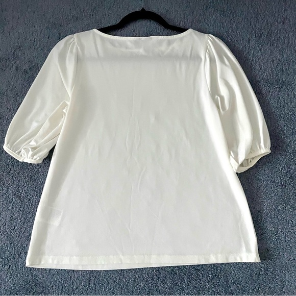 H&M Puff Sleeve Blouse White - Size Small - Picture 7 of 11